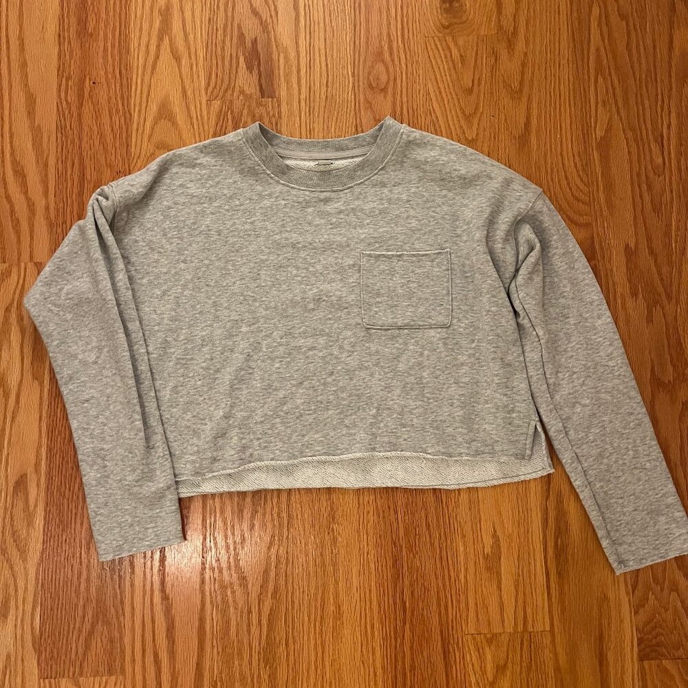 Grey Cropped Crewneck